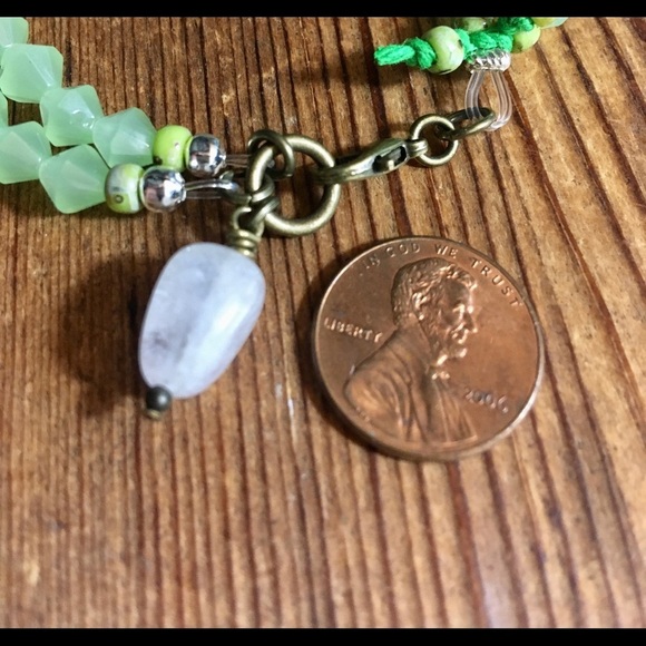 Ladies Double Strand Lime Green Beaded Bracelet, Handmade Ladies Bracelet - Picture 5 of 6